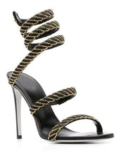 Rebecca Snake Ankle Strap Toe Heel
